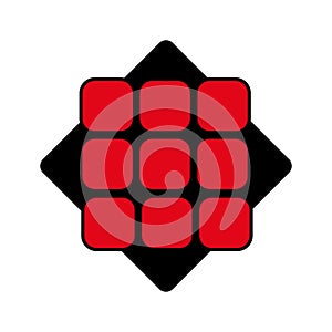 Rubik cube on white background
