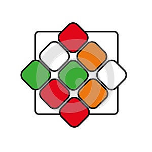 Rubik cube on white background