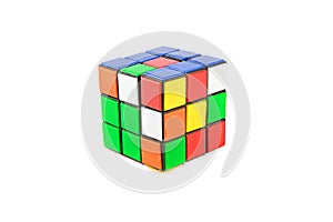 Rubik`s cube isolated on white background