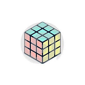 Rubik`s Cube, vector isolated isometric 3d illustration