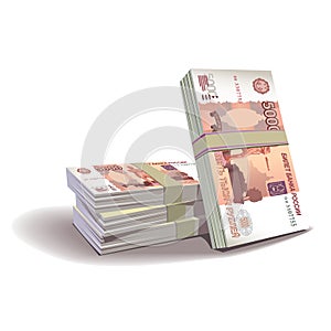 Ruble banknotes illustration, financial the