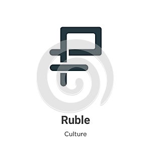 Ruble vector icon on white background. Flat vector ruble icon symbol sign from modern culture collection for mobile concept and