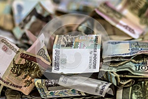 Rubles. Russian money