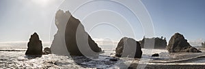 Ruby Beach Rock Formations Panoramic