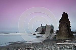 Ruby beach at sunset