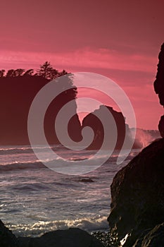 Ruby Beach Sunset with Waves