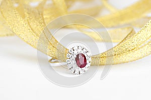 Ruby diamond ring