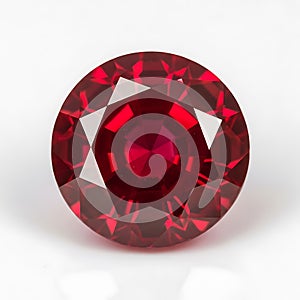 Ruby gemstone isolated on white background