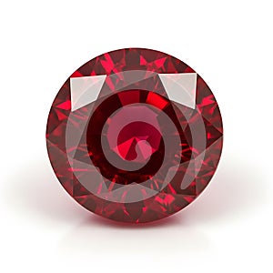 Ruby gemstone isolated on white background