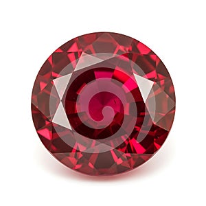 Ruby gemstone isolated on white background