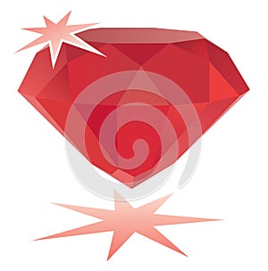 Ruby gemstone / vector photo