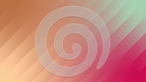 Ruby, glenwood green, atoll sand and orange ballad inclined lines gradient background loop. Moving color oblique stripes animation