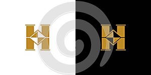 Ruby logo design with initial H is modern and luxurious