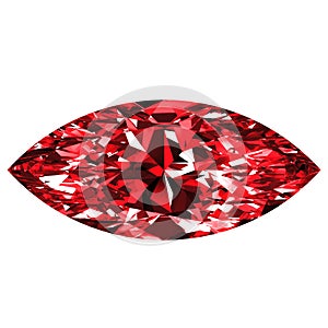 Ruby Marquise Over White Background photo