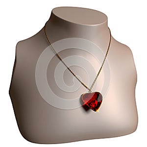 Ruby Necklace on bust stand