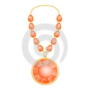 Ruby necklace mockup, realistic style
