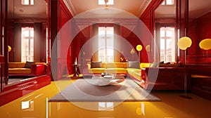 Ruby Red and Bright Yellow: Bionic Luxury with Award-Winning Interior Design - 8K HD