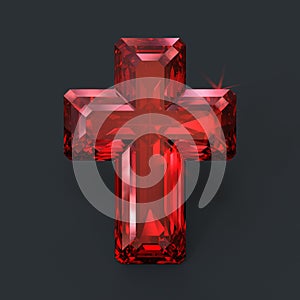 Ruby red cross holy object