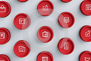 Ruby Red icon buttons, the Web Navigation Set.