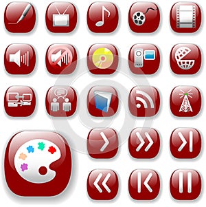 Ruby Red Icons, Digital Media