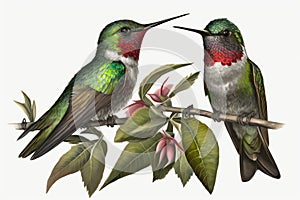 Ruby-throated hummingbird: The Ruby-throated hummingbird is a specific species of hummingbird, native to North America.