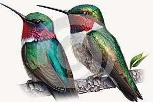 Ruby-throated hummingbird: The Ruby-throated hummingbird is a specific species of hummingbird, native to North America.