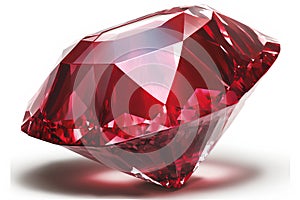Ruby on a white background. 3d rendering, 3d illustration.