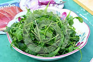 Fresh Arugula In A Saladbowl