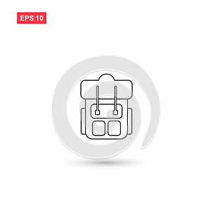 Rucksack backpack icon vector design isolated 3