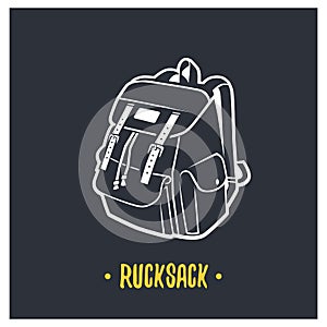 Rucksack illustration. Vector illustration.