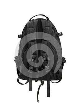 Rucksack isolated on white background. Military backpack isolated on white. Travel bag