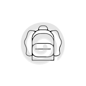 rucksack. Knapsack. Schoolbag icon. rucksack thin line icon