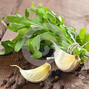 Rucola and garlic