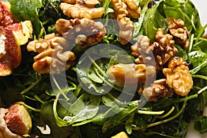 Rucola salad with walnuts and fresh figs