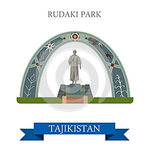 Rudaki Poet Park Dushanbe Tajikistan vector flat attraction photo