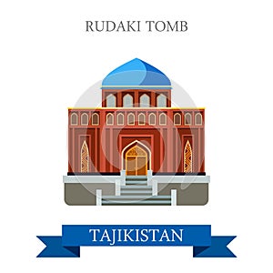 Rudaki Poet Tomb Tajikistan vector flat attraction sightseeing photo