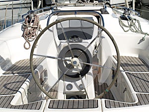 Rudder on a luxury yacht