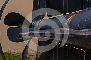 Rudder and propeller section of WWII Japanese submarine