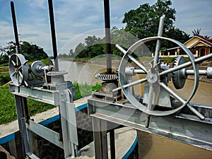 Rudder used to open and close irrigation water gates