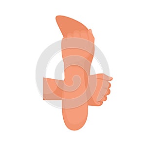 Rude gesture. Human hand gesturing vector