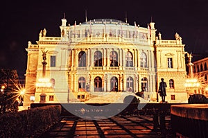 Rudolfinum - Czech philharmonic, Prague, night