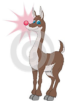 Rudolph the Red Nosed Reindeer Vector Cartoon Illustration