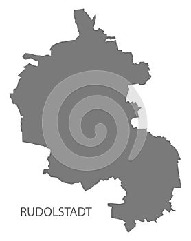 Rudolstadt German city map grey illustration silhouette shape