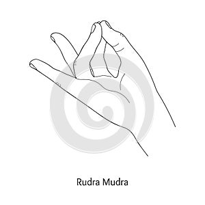 Rudra Mudra / Gesture of Solar Plexus. Vector
