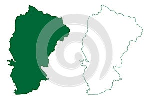 Rudraprayag district Uttarakhand or Uttaranchal State, Republic of India map vector illustration, scribble sketch Rudraprayag photo