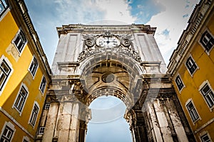 Rue Augusta Arch on Commerce Square in Lisboa photo