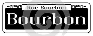Rue Bourbon Isolated Street Sign
