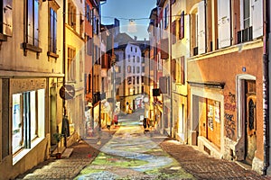 Rue de Chavannes in Neuchatel, Switzerland