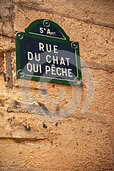 Rue du Chat qui Peche street sign