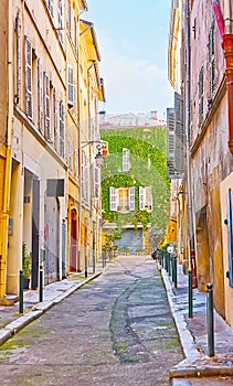 The Rue Loubon street in old town of Aix-en-Provence, France